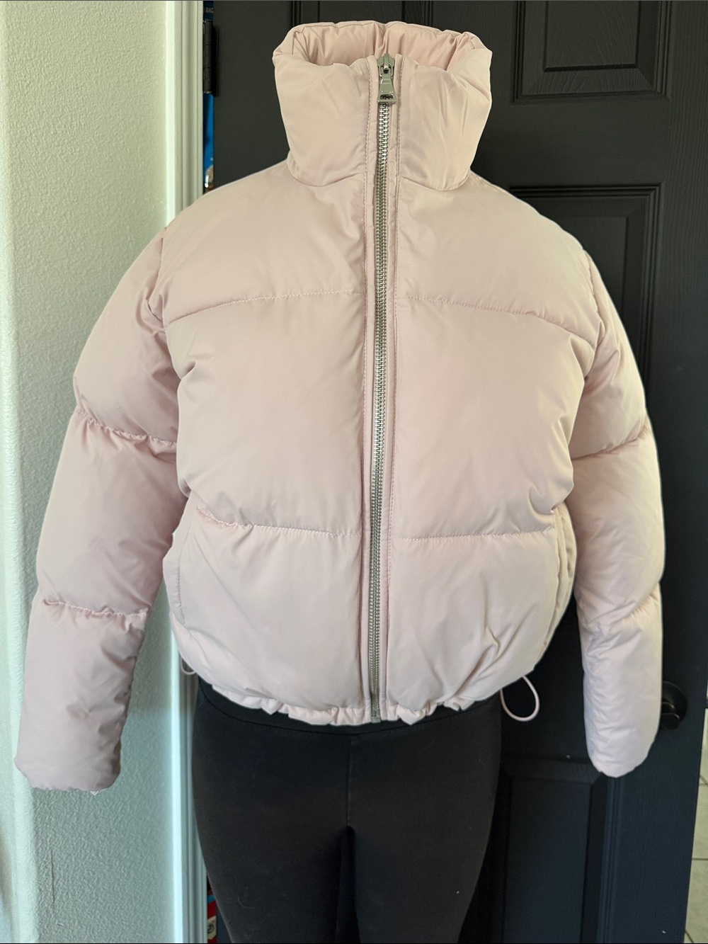 Light Pink Women's Puffer Jacket - Express New size M